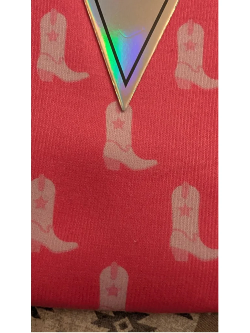 Living Royal Pink White Cowboy Boots Crew Socks One Size